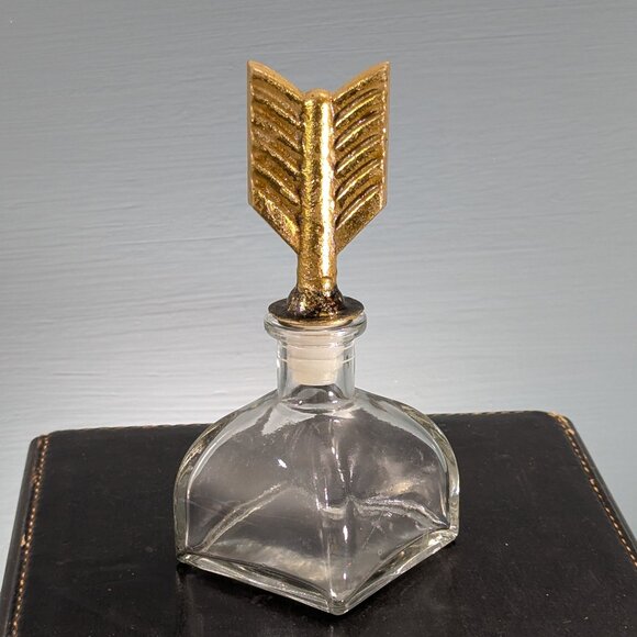 Vintage style glass large inkwell, decorative bottle with arrow stopper - Picture 1 of 8